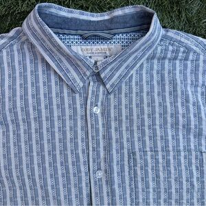 Cody James Mens Falling Diamond Striped Short Sleeve Button-Down Western Shirt L